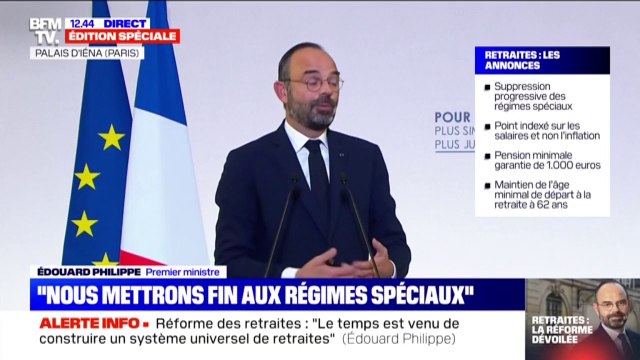 Retraites: Édouard Philippe affirme que ceux qui entreront sur le marché du travail en 2022 intégreront directement le nouveau système