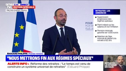 Retraites: Édouard Philippe affirme que "ceux qui entreront sur le marché du travail en 2022 intégreront directement le nouveau système"