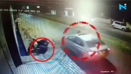 CCTV Video:: Two Raipur residents seriously injured in horrific accident