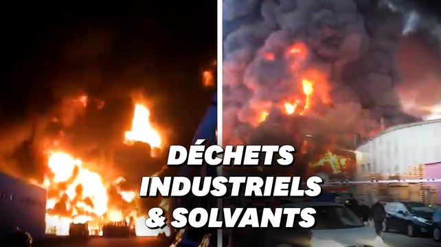 Les images saisissantes de l'incendie d'une usine de recyclage de déchets industriels en Espagne