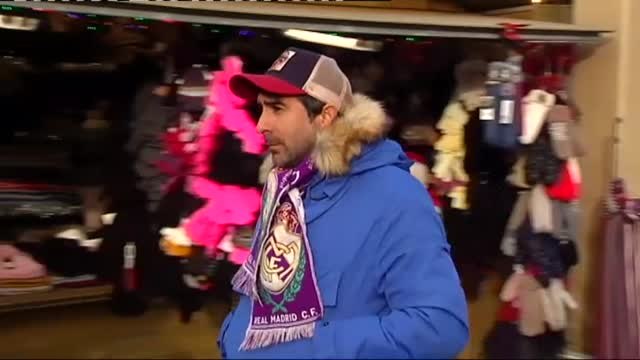 Cientos de aficionados acompañan al Real Madrid en Brujas