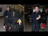 I'm A Celebrity's Declan Donnelly can barely see over top of suitcases as he returns home