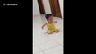 Heartwarming moment 'super capable' boy with medical conditions in Ecuador plays with his lovable puppy