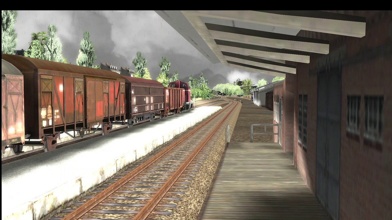 Güterzug Waldbröl-Morsbach bei Gewitter