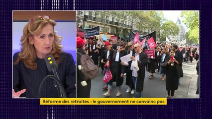 Retraites : la colère des syndicats s'explique "soit par une mauvaise compréhension, soit par des postures qui doivent être dépassées", estime Nicole Belloubet
