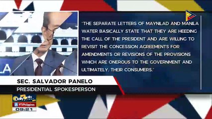 Pres. #Duterte, ilalahad ang liham mula sa Manila Water at Maynilad