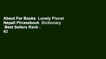 About For Books  Lonely Planet Nepali Phrasebook  Dictionary  Best Sellers Rank : #2