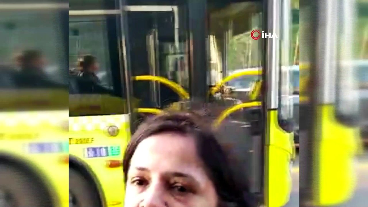 Kadın sürücü karayolunda otobüsün önünü kesip yolu trafiğe böyle kapattı