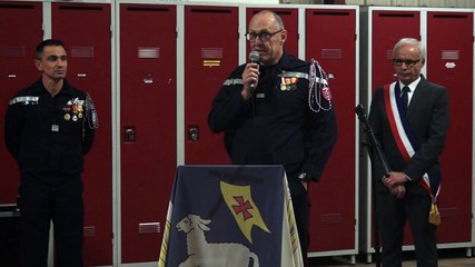 Sainte Barbe à la caserne des pompiers de Mèze - mots du lieutenant Philippe Charbonnier