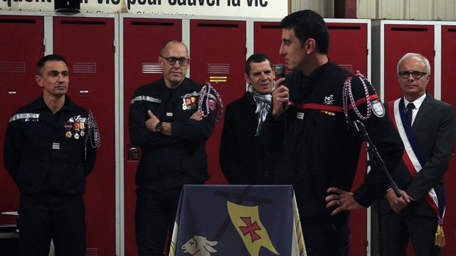 Sainte Barbe à la caserne des pompiers de Mèze - mots du Capitaine Romain Sanchez