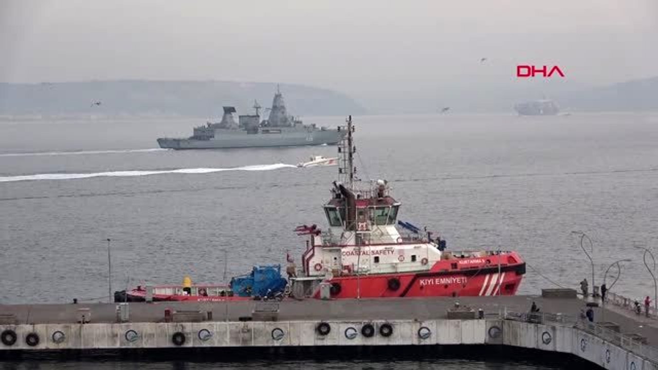 Çanakkale-alman savaş gemisi 'hamburg', nara limanı'na yanaştı
