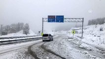 Konya-Antalya kara yolunda kar yağışı