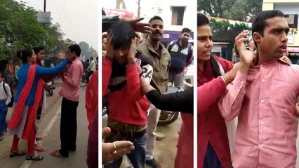 सादे कपड़ों में तैनात महिला सिपाही पर फब्तियां कसने लगे शोहदे, बीच सड़क हुई पिटाई