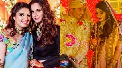 Sania Mirza attends sister's marriage with Mohammad Azharuddin's son Asad