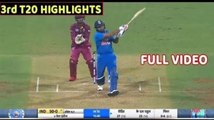 India Vs West Indies 3rd T-20 Match Full Match Highlights..