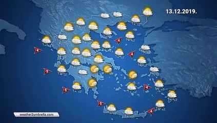 Η πρόγνωση του καιρού για την Παρασκευή 13-12-2019