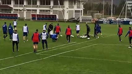 Entrenamiento de Osasuna a solo 48 horas de jugar ante el Atlético de Madrid
