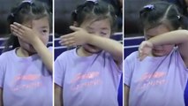 Training can be tough, but this little girl in China is determined to become a table tennis master