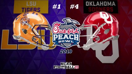 College Playoffs! PEACH BOWL Full Gameplay | #1 LSU vs #4 OKLAHOMA | NCAA FOOTBALL 20 MOD