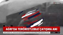 Ağrı'da teröristlerle çatışma anı