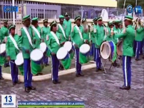 RTG - Cérémonie de prise de fonction du Ministre de la justice, Erlyne NDEMBET épouse DAMAS