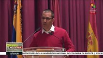 Participa canciller Arreaza en acto solidario con Venezuela en España