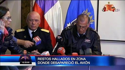 Hallan restos humanos y partes del avión chileno