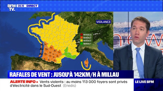 Rafales de vent: jusqu'à 142km/h à Millau - 13/12