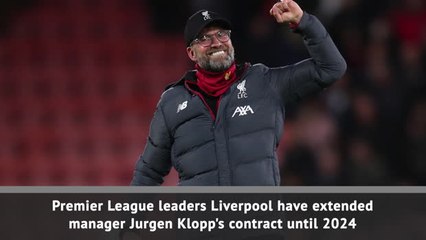 Klopp extends Liverpool contract until 2024