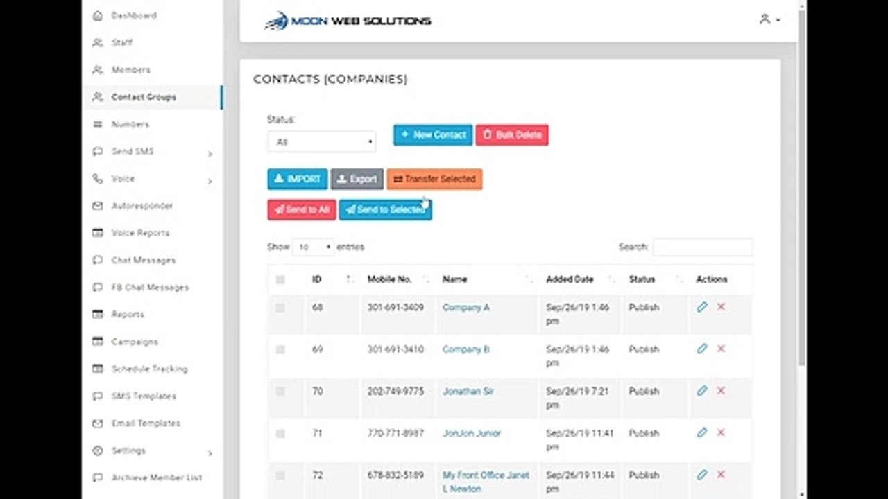 Bulk SMS CRM Software Script
