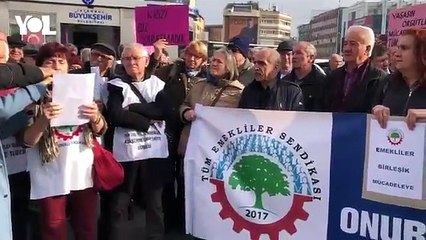 Emekliler boş tencerede fatura yaktı