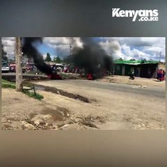 Demostration at Kiserian after a police vehicle hit a child