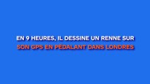 En 9 heures, il dessine un renne sur son GPS en pédalant dans Londres et sa banlieue