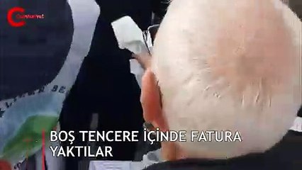 Emekliler, boş tencere içinde fatura yaktı: TÜİK’in ‘uydurma’ rakamlarıyla belirlenen maaşlarımızla geçinemiyoruz