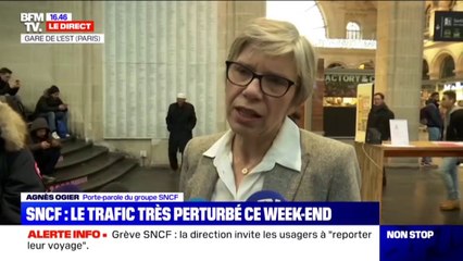 Agnès Ogier, porte-parole de la SNCF annonce 1 TGV sur 4 ce week-end