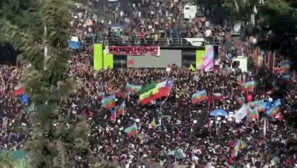 Ruas tomadas em Santiago