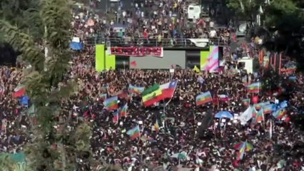 Ruas tomadas em Santiago