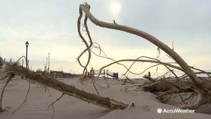 Download Video: Mutliple storms wreaking havoc on these beaches