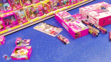 Shopping cart Barbies challenge FAIL on Ava Toy Show