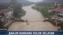 Kondisi Jembatan Putus Dihantam Banjir Bandang Solok Selatan
