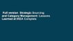 Full version  Strategic Sourcing and Category Management: Lessons Learned at IKEA Complete