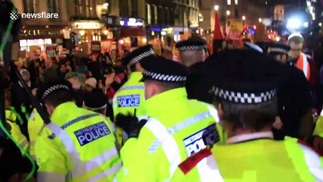 Anti-Boris Johnson protesters clash with police in Whitehall