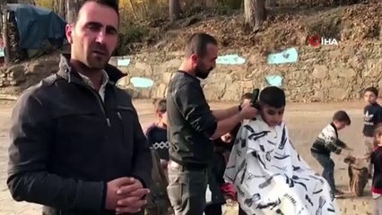 Hizanlı berber ve muhtardan 'Traşsız köy çocuğu kalmasın' projesi