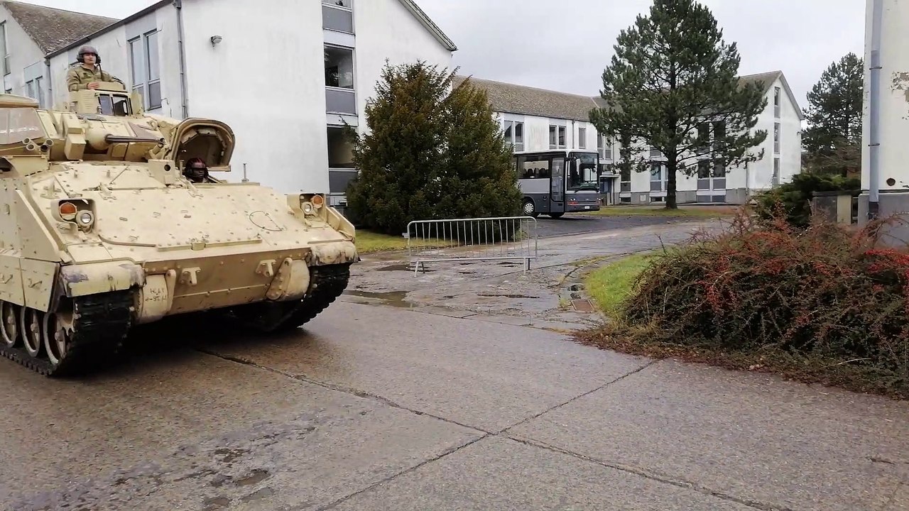 M1 Abrams et M3 Bradley aux Bastogne Barracks lors du Nuts week-end 2019