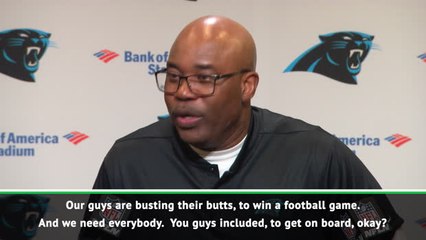 Carolina Panthers coach's impassioned plea to fans