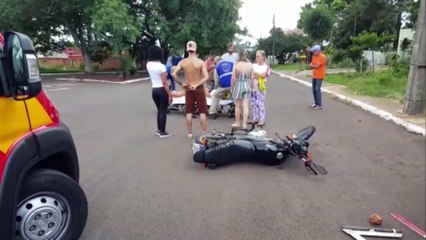 Motociclista fica ferido em acidente no Claudete