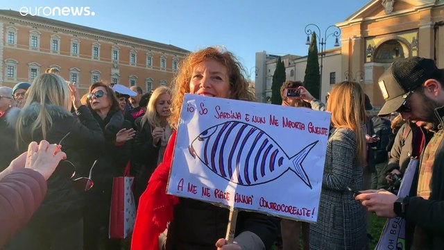Thousands of Italy's anti-Salvini sardines protest in Rome