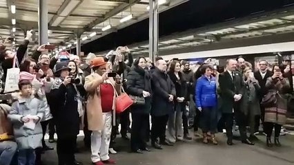 Arrivée du Léman Express en gare Cornavin à Genève