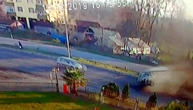 Samsun'da 2 öğrencinin öldüğü kaza güvenlik kamerasına yansıdı