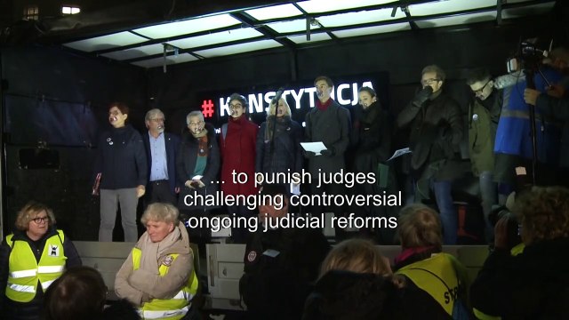 In Poland, protests against draft law targeting critics of judicial reforms